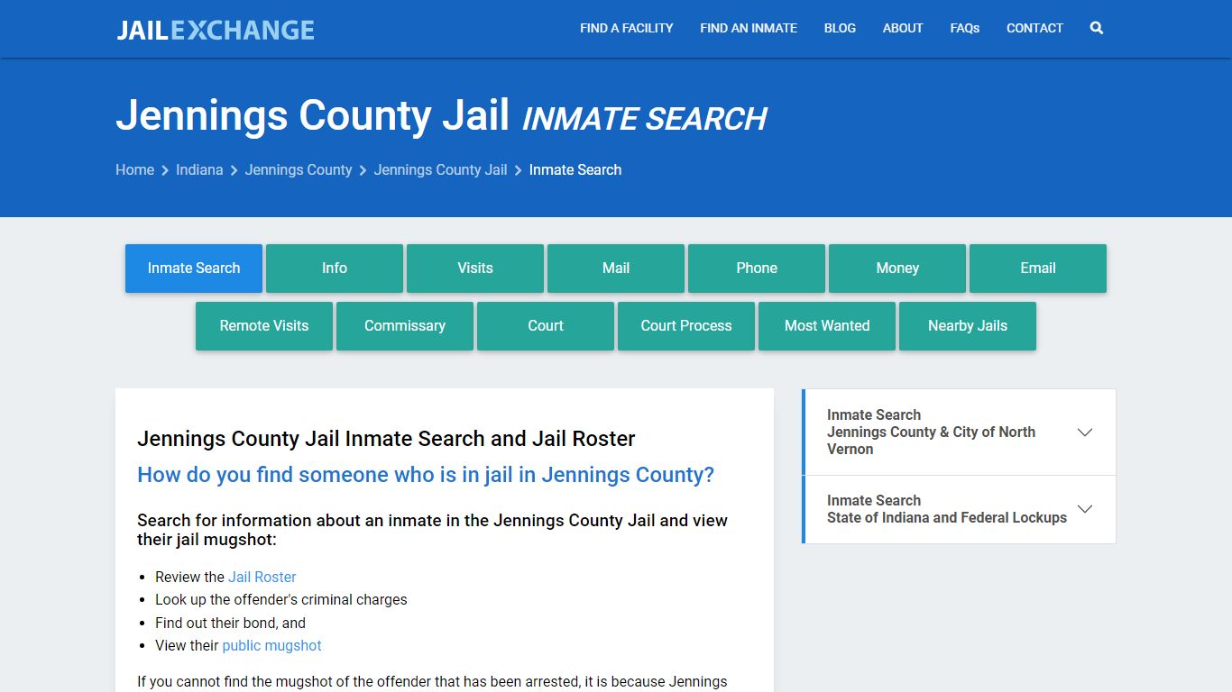 Inmate Search: Roster & Mugshots - Jennings County Jail, IN
